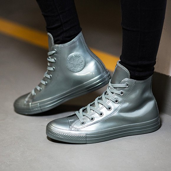 converse chuck taylor all star metallic rubber high top